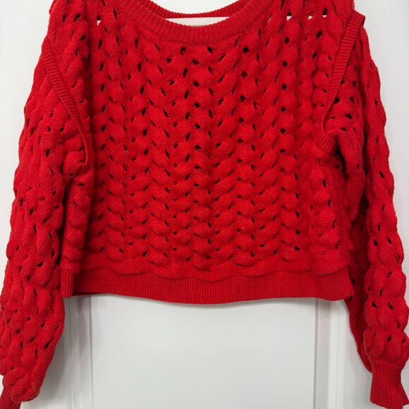 Alice and Olivia Chunky Open Stitch Cotton & Wool Blend Sweater - Picture 6 of 6